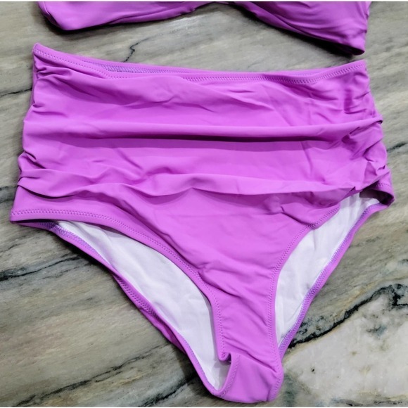 Grace Tempt Purple High Waisted Bikini Padded Bra 2 Pc Large NWT - Picture 4 of 9